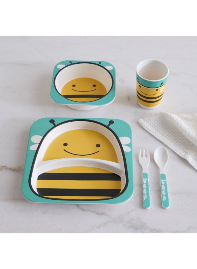 Home Box Bee 5-Piece Bamboo Dinner Set for Kids - Image 1
